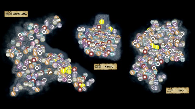 Yokohama, Edo, KyotoRise of the Ronin Interactive Map
